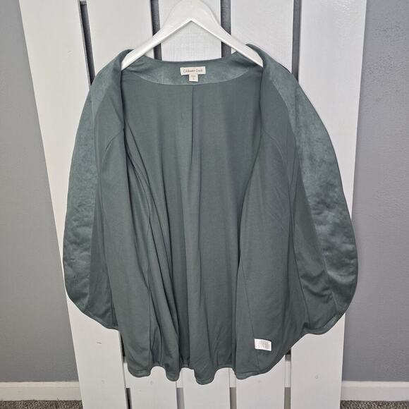 Coldwater Creek Womens Cardigan Teal Aztec Floral Embroidered Open Front Artsy L - Picture 3 of 11